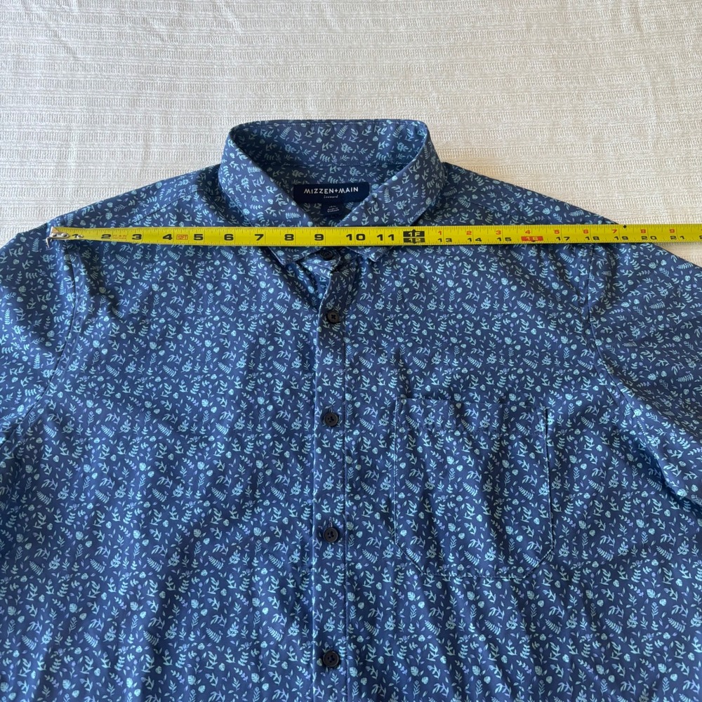 Mizzen+Main Leeward Trim Fit Short Sleeve Shirt XL Navy Blue Floral 1WS-0043-T - Picture 8 of 10
